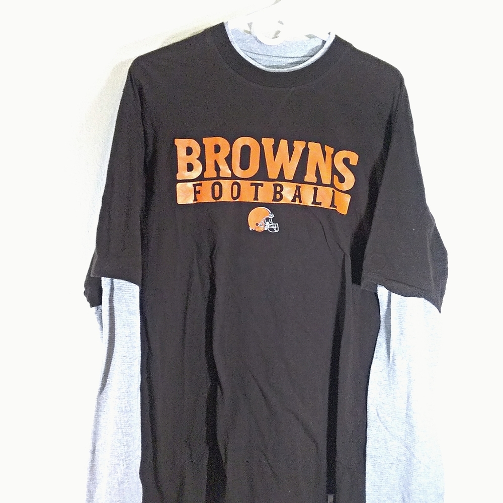Reebok Layered Brown T-Shirt Size: M